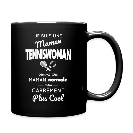 Mug uni - Maman tenniswoman plus cool - noir