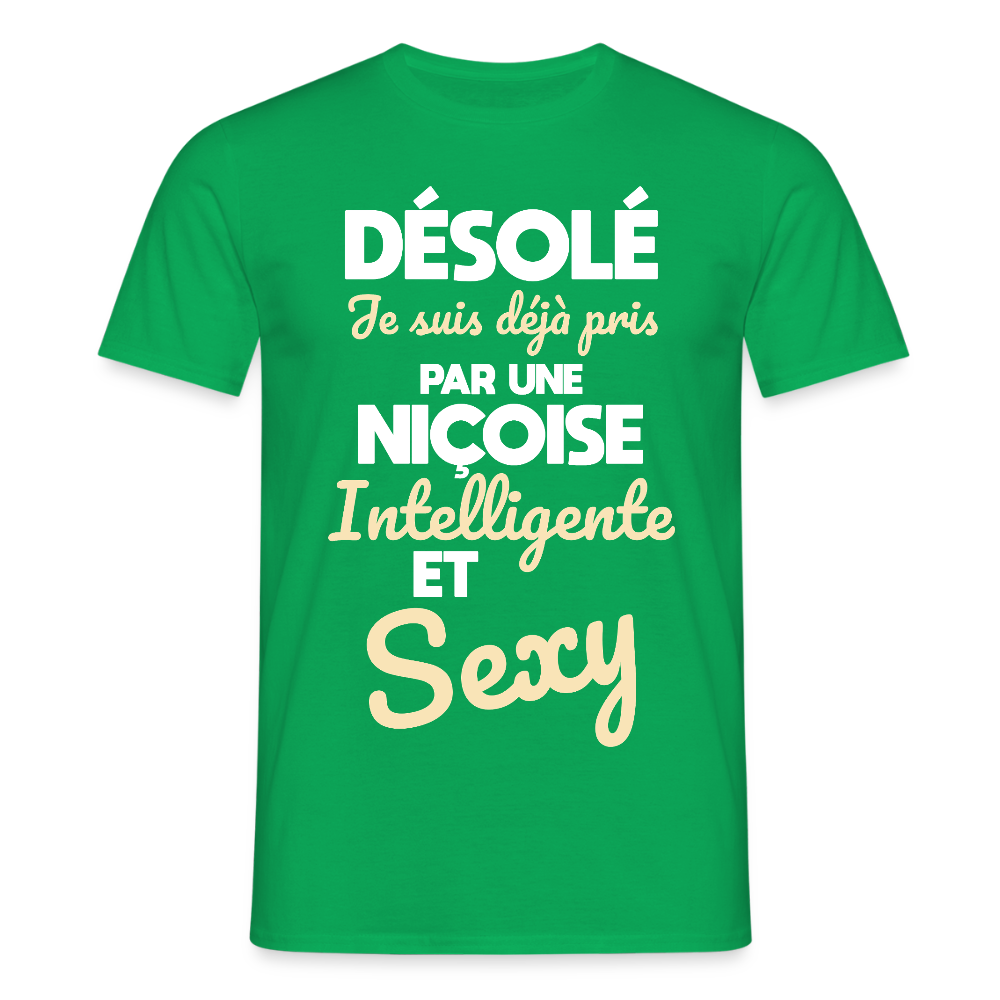 T-shirt Homme -  Je suis déjà pris par une Niçoise intelligente et sexy - vert