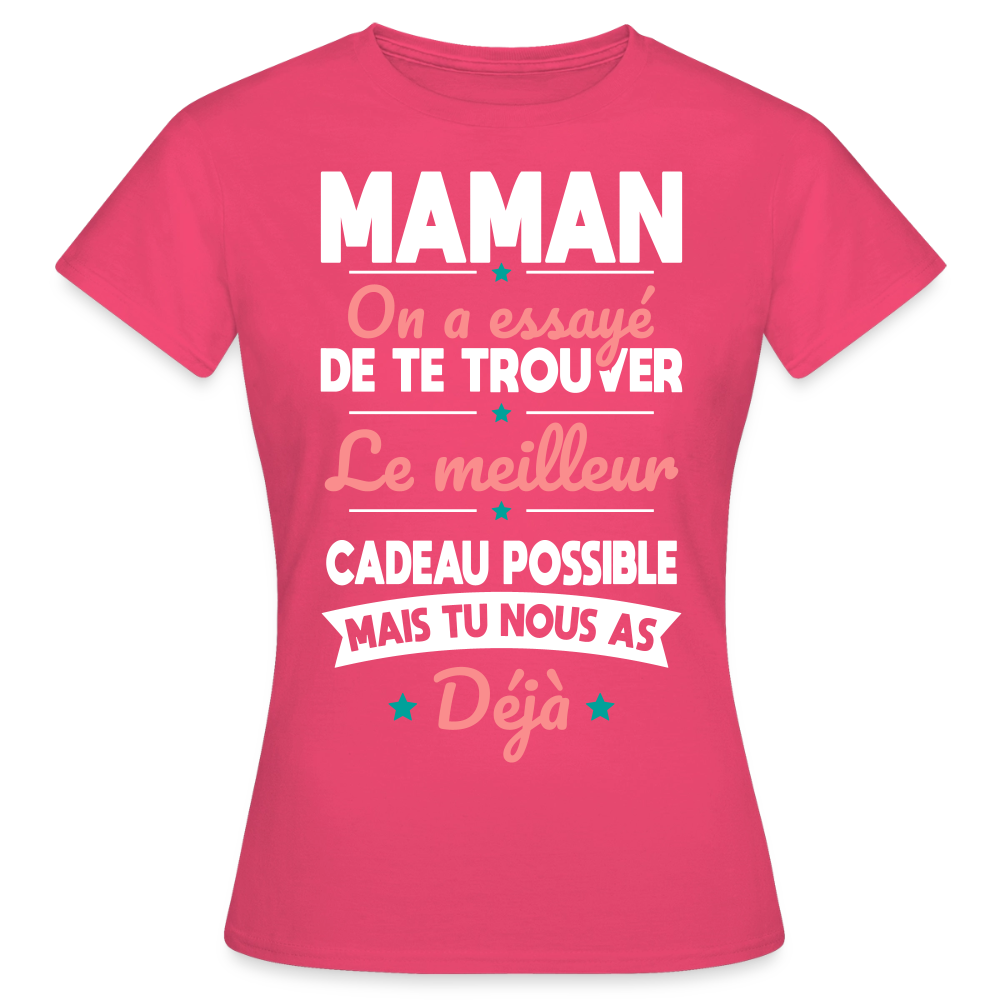 T-shirt femme maman humour - Cadeau original fête des mères - rose azalée
