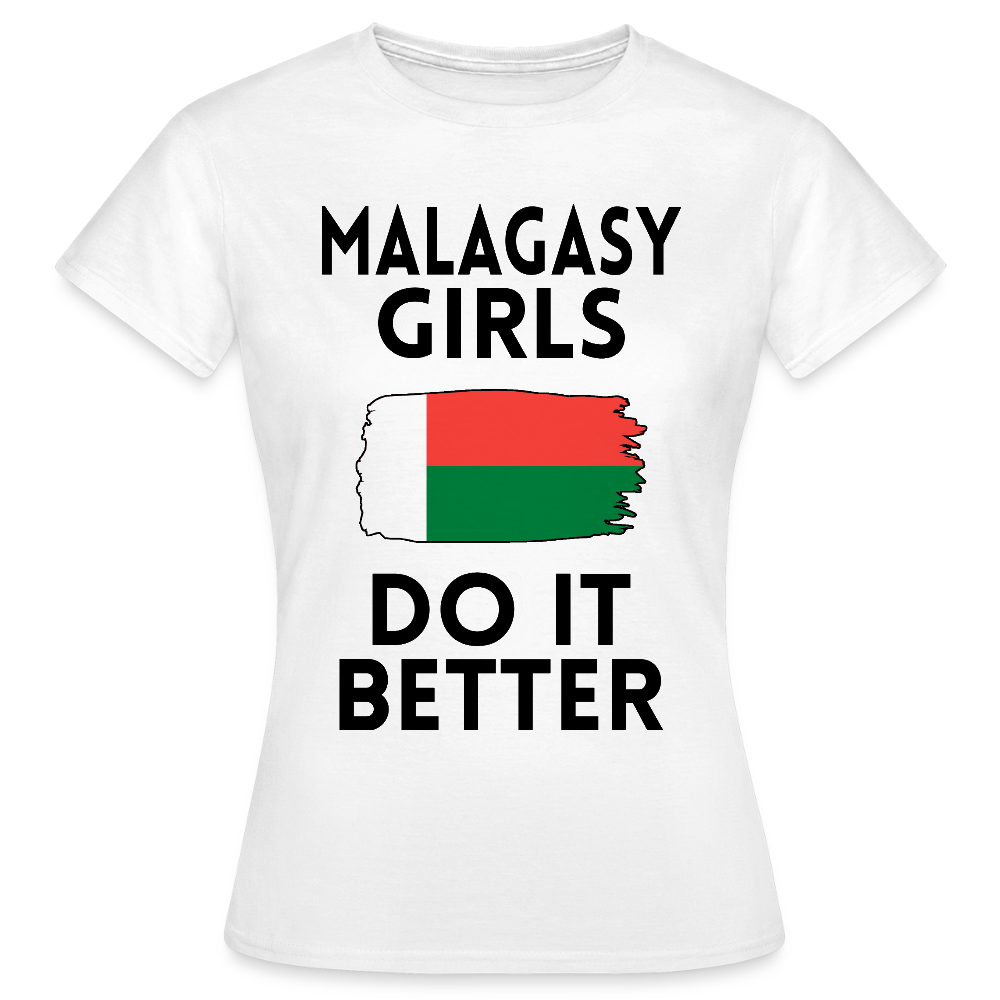 T-shirt femme coloris clair - Malagasy Girls Do It Better - blanc