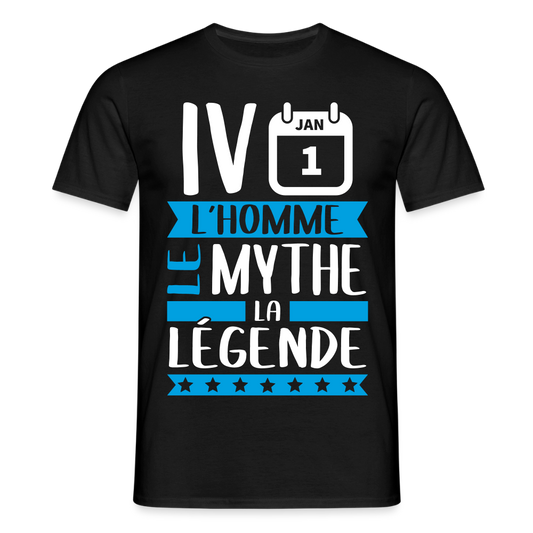 T-shirt homme Yvan rébus – L’homme, le mythe, la légende - noir