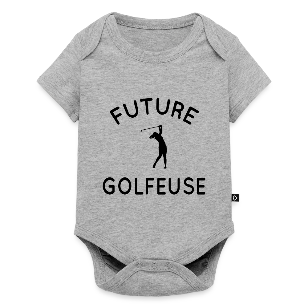 Body Bébé bio manches courtes - Future golfeuse - gris chiné