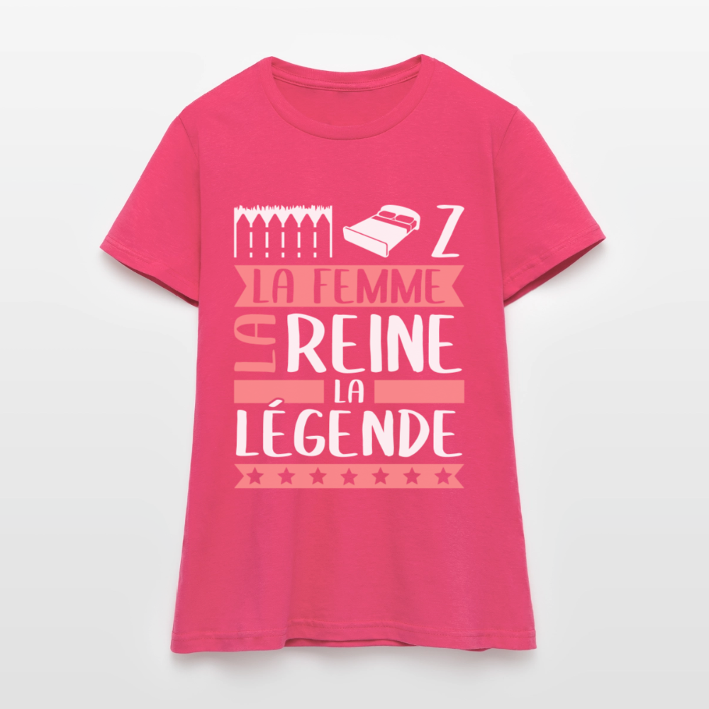 T-shirt femme Elise rébus – La femme, la reine, la légende - rose azalée