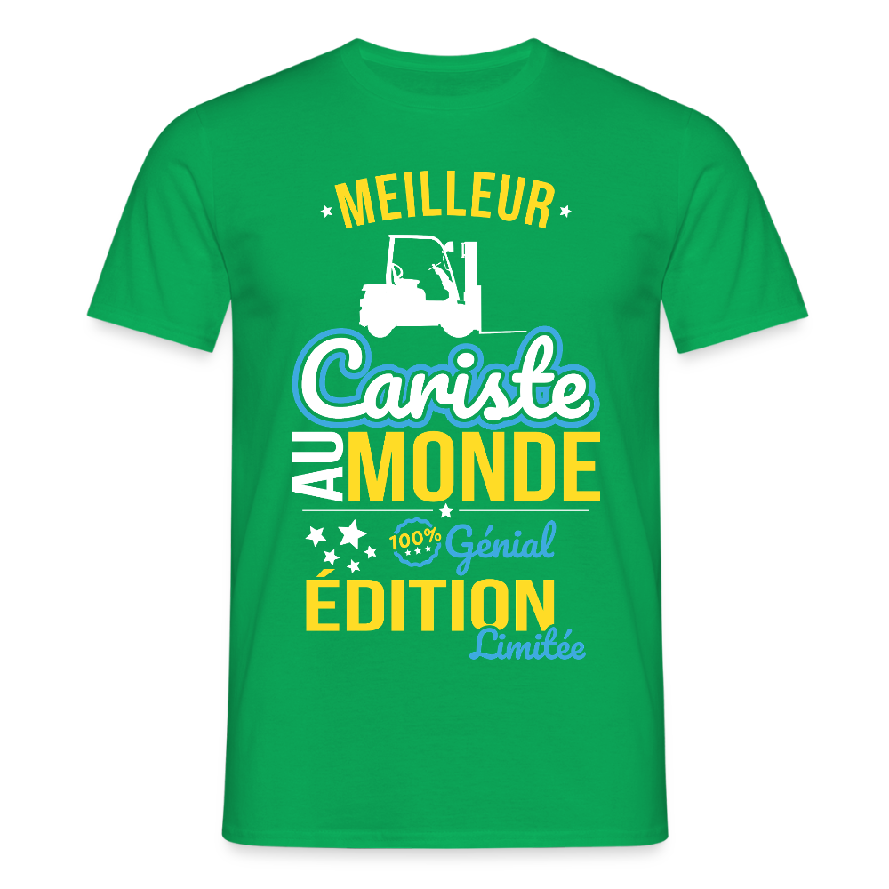 T-shirt Homme - Meilleur Cariste au monde - 100% génial - vert