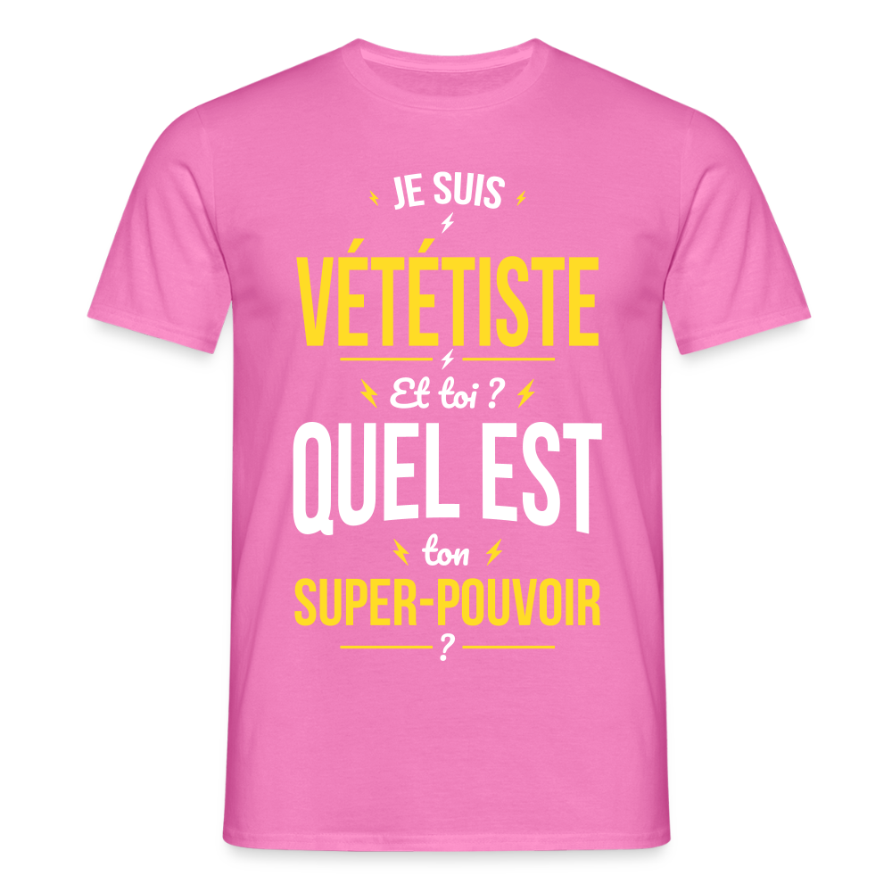 T-shirt Homme - Je suis vététiste - Super-pouvoir - rose