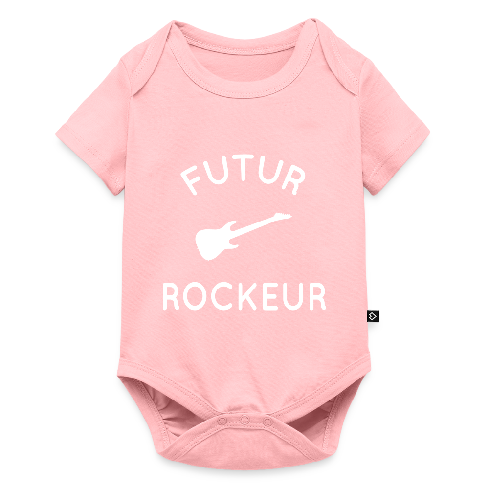 Body Bébé bio manches courtes - Futur rockeur - rose