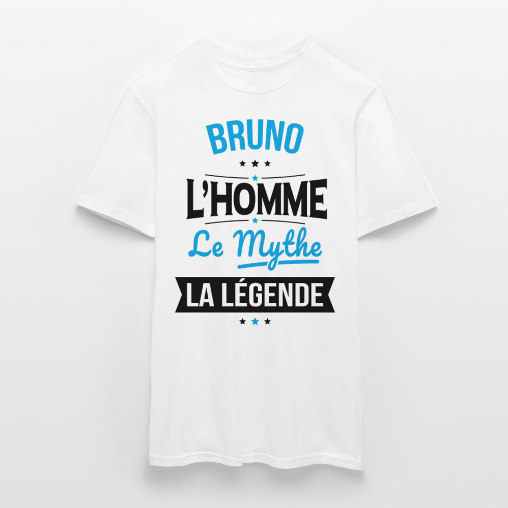 T-shirt Homme - Bruno - l'Homme - le Mythe - la Légende - blanc