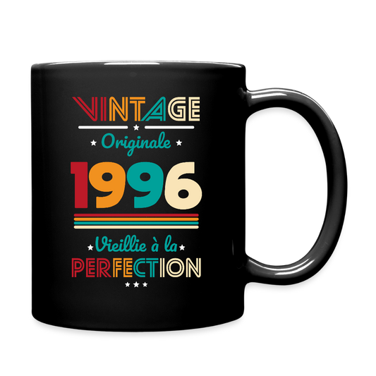 Mug anniversaire femme 30 ans – Vintage, originale, 1996 - noir