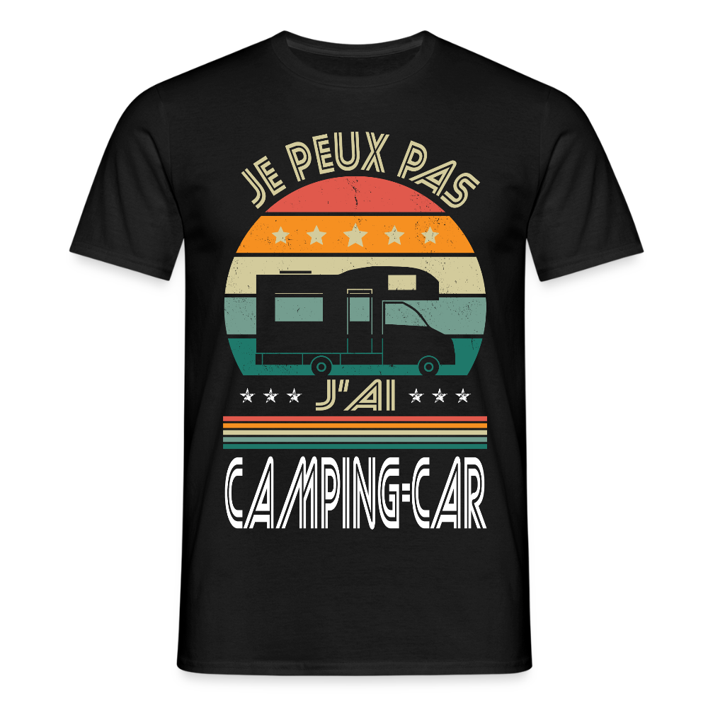 T-shirt Homme - Je peux pas j'ai Camping-car - noir