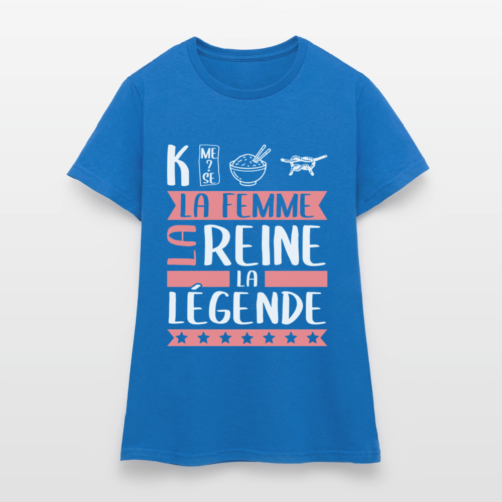 T-shirt femme Catherine rébus – La femme, la reine, la légende - bleu royal