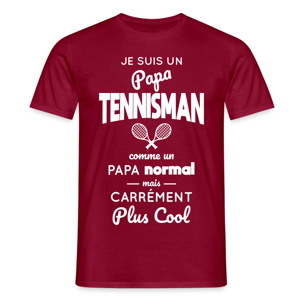 T-shirt Homme - Papa tennisman plus cool - rouge brique