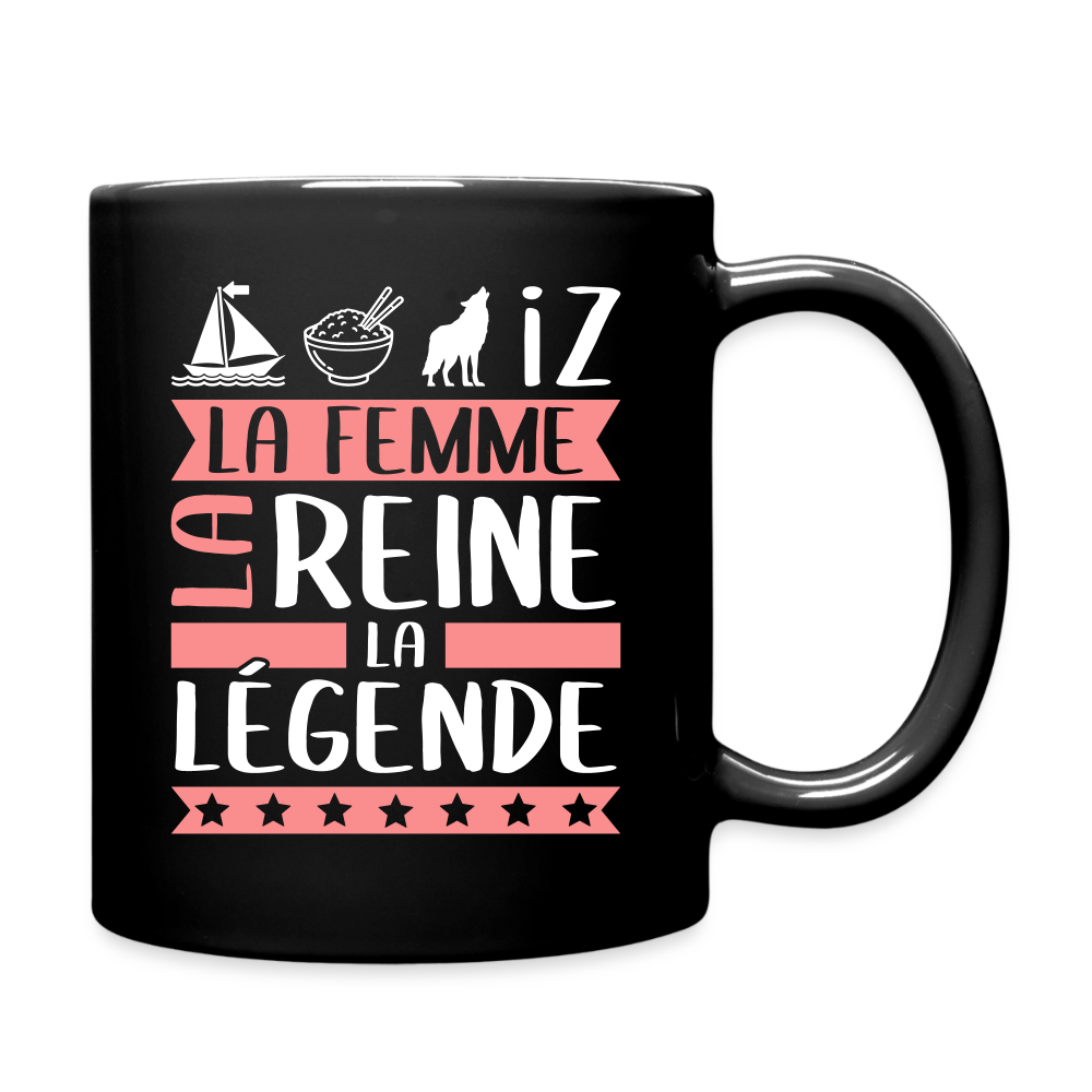 Mug uni Marie-Louise rébus – La femme, la reine, la légende - noir