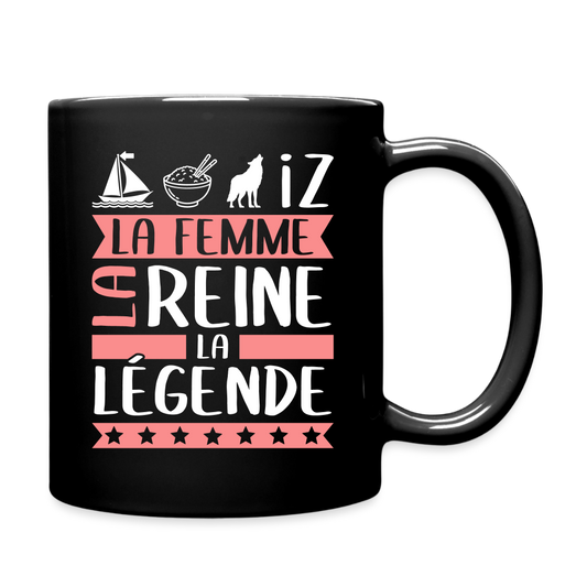 Mug uni Marie-Louise rébus – La femme, la reine, la légende - noir