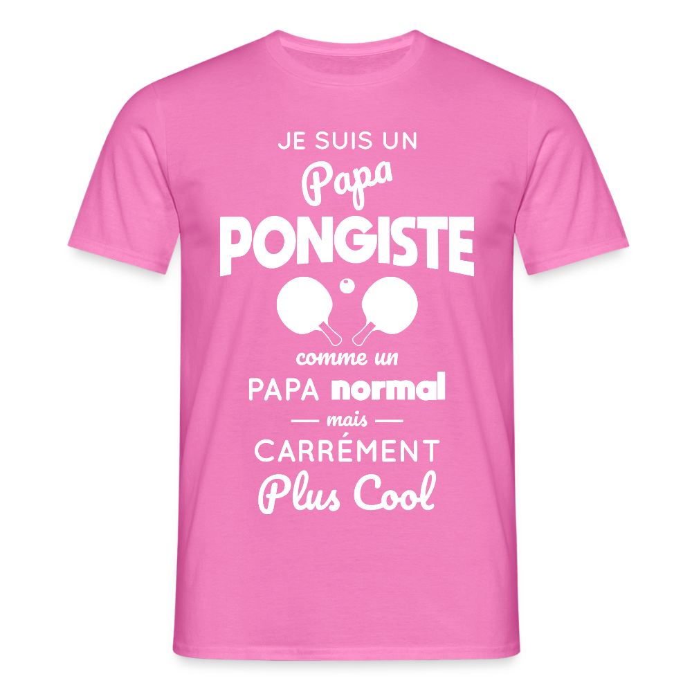 T-shirt Homme - Papa pongiste plus cool - rose
