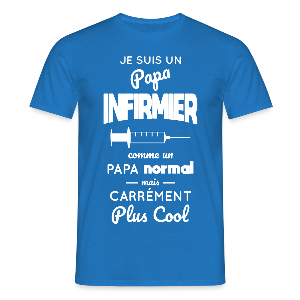 T-shirt Homme - Papa infirmier plus cool - bleu royal