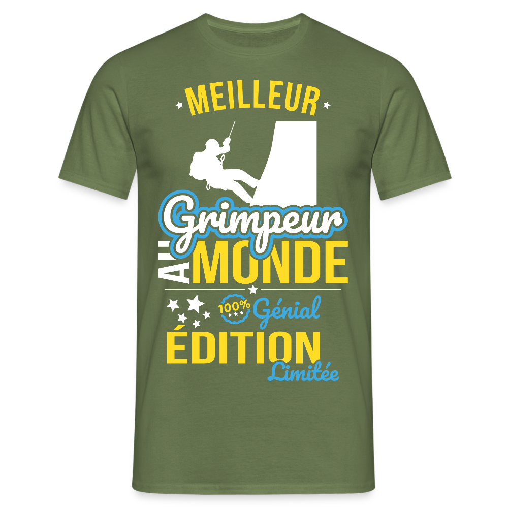 T-shirt Homme - Meilleur Grimpeur au monde - 100% génial - vert militaire