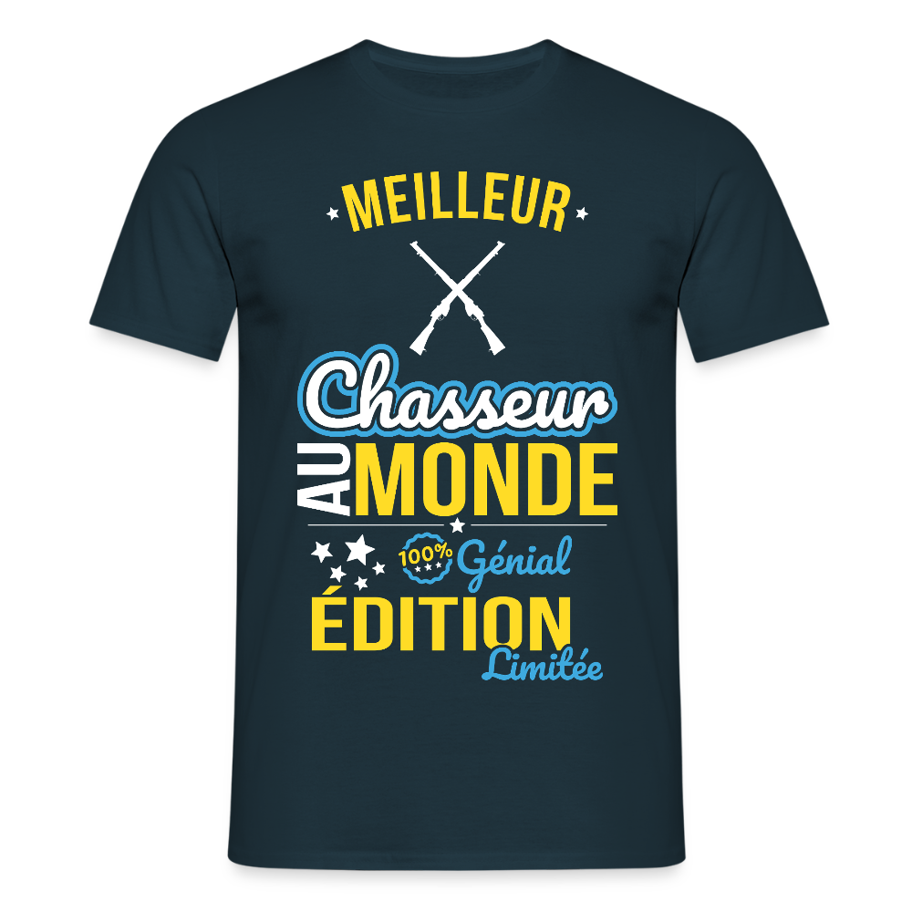 T-shirt Homme - Meilleur Chasseur au monde - 100% génial - marine