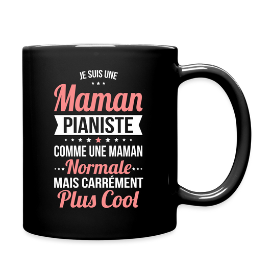 Mug uni - Maman pianiste plus cool - noir