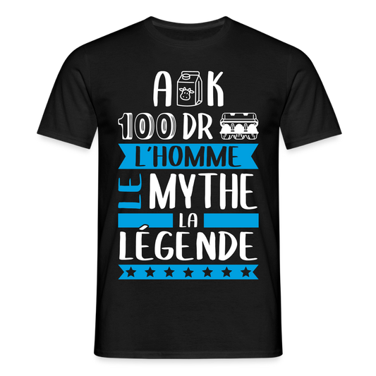 T-shirt homme Alexandre rébus – L’homme, le mythe, la légende - noir