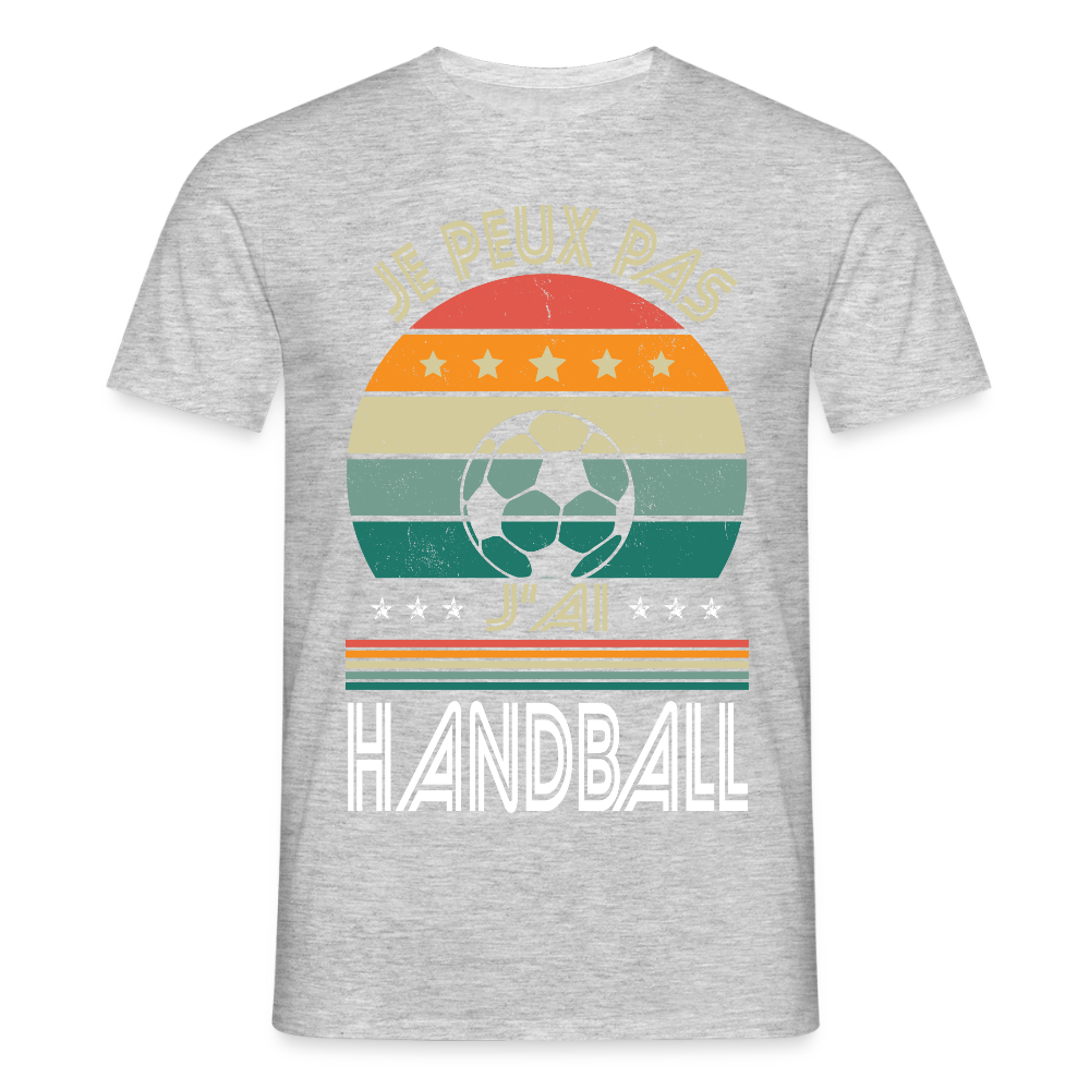 T-shirt Homme - Je peux pas j'ai Handball - gris chiné
