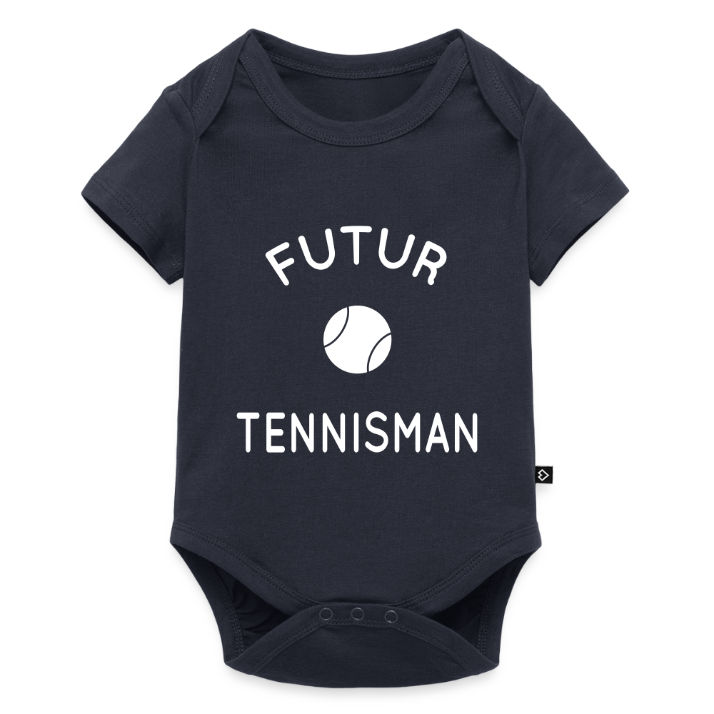 Body Bébé bio manches courtes - Futur tennisman - bleu marine