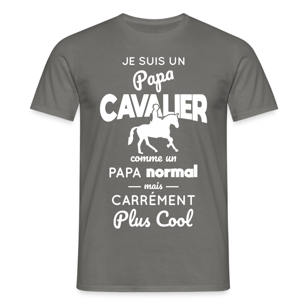 T-shirt Homme - Papa cavalier plus cool - gris graphite