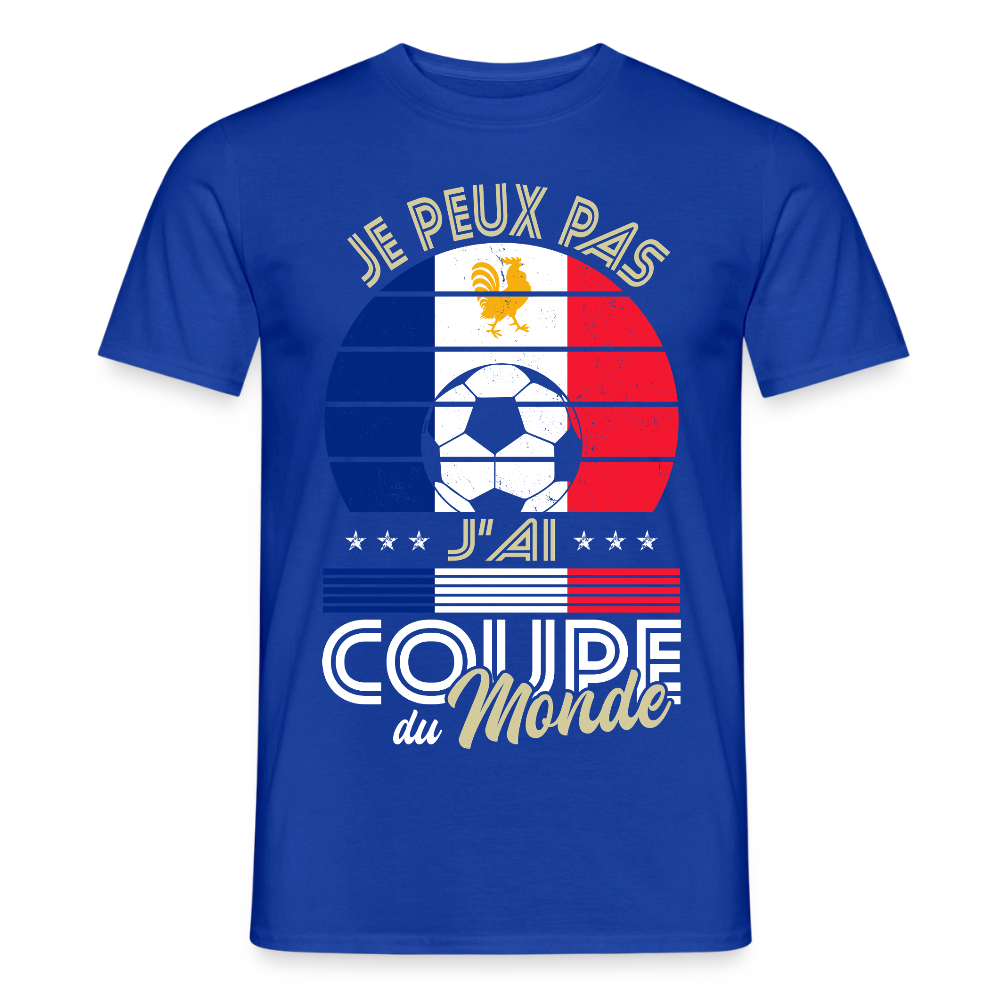 T-shirt Homme - Je peux pas j'ai Coupe du Monde - France - bleu foncé