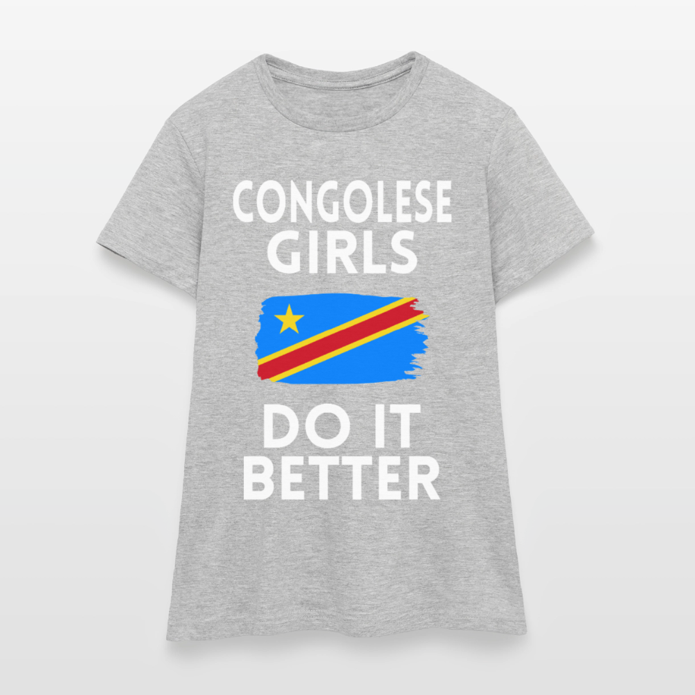 T-shirt femme - Congolese Girls Do It Better - RDC - gris chiné
