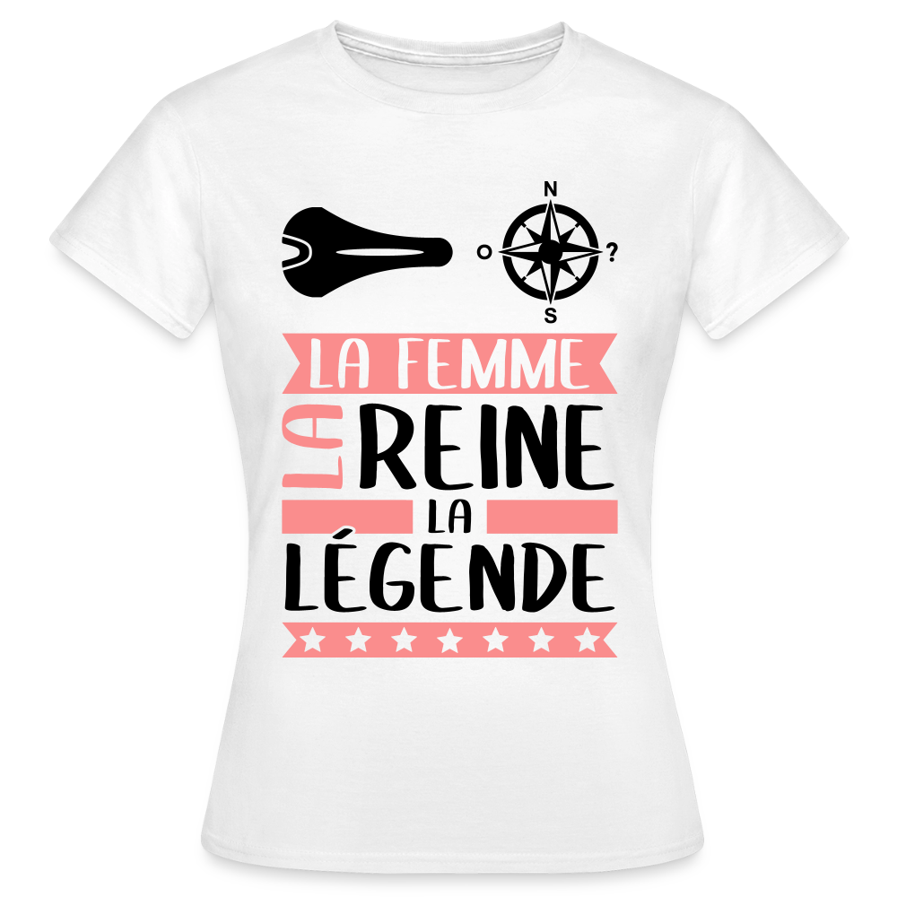 T-shirt femme coloris clair Céleste rébus – La femme, la reine, la légende - blanc
