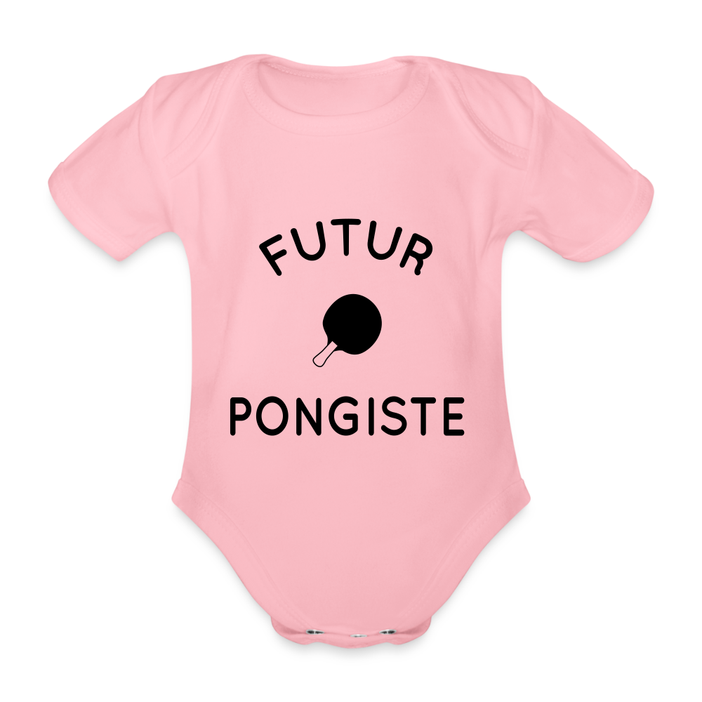 Body Bébé bio manches courtes - Futur pongiste - rose clair