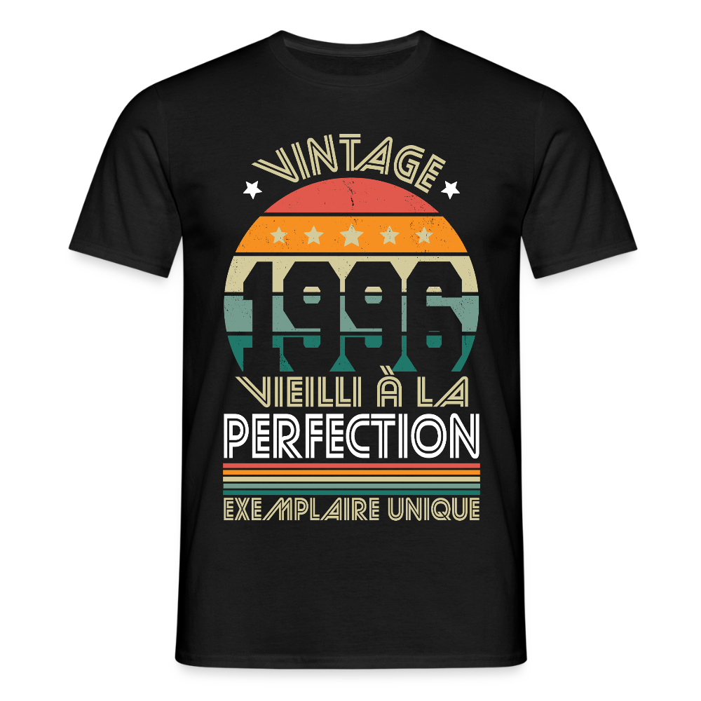 T-shirt anniversaire homme 30 ans – Vintage 1996 - Exemplaire unique - noir