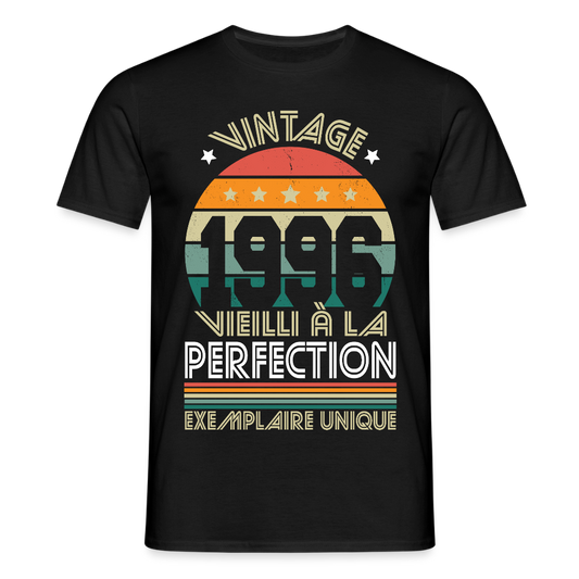 T-shirt anniversaire homme 30 ans – Vintage 1996 - Exemplaire unique - noir