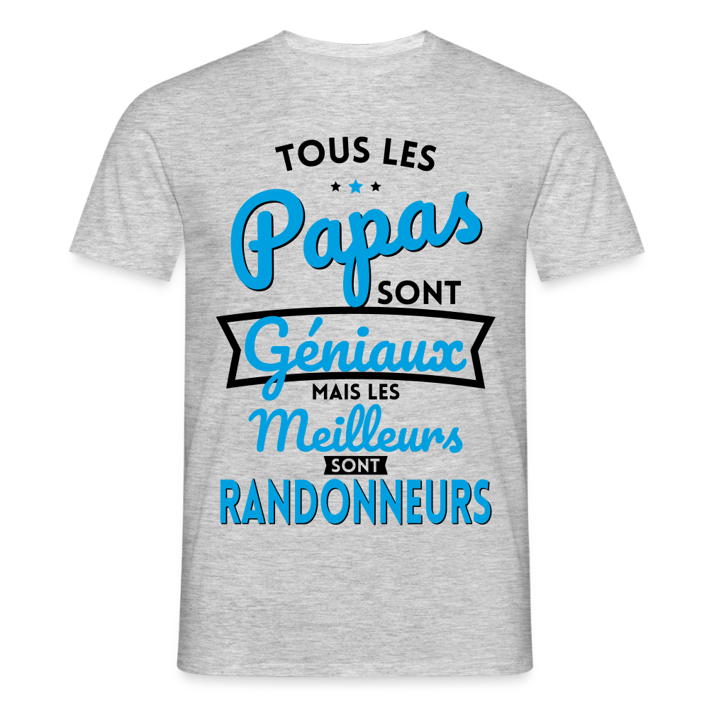 T-shirt Homme - Papas géniaux - Les meilleurs sont randonneurs - gris chiné