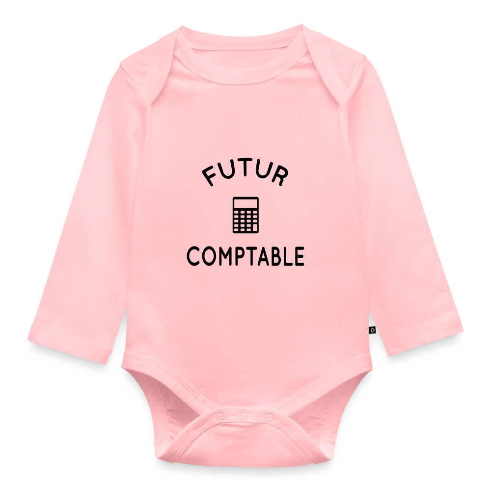 Body Bébé bio manches longues - Futur comptable - rose