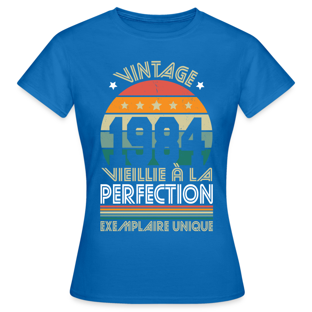 T-shirt Femme - Anniversaire 41 Ans - Vintage 1984 - bleu royal