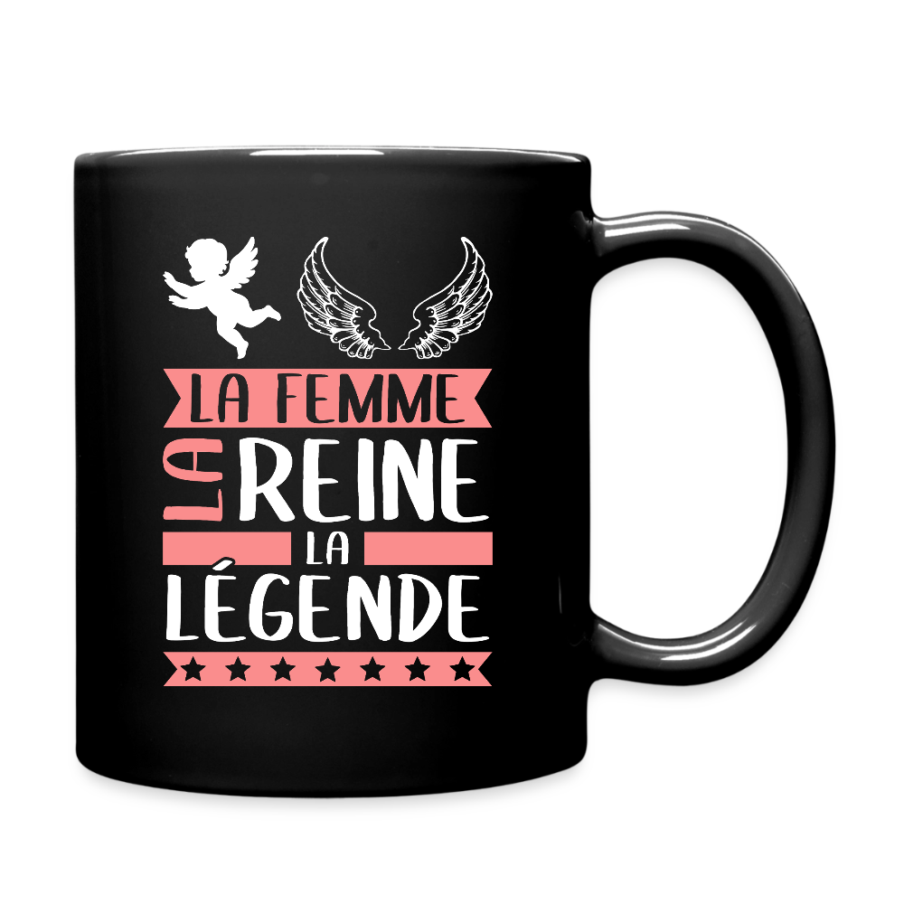 Mug uni Angèle rébus – La femme, la reine, la légende - noir