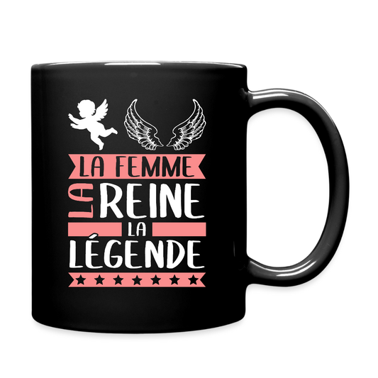 Mug uni Angèle rébus – La femme, la reine, la légende - noir