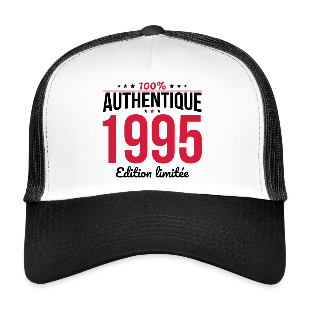 Casquette Trucker - Anniversaire 30 Ans - 100% Authentique 1995 - blanc/noir