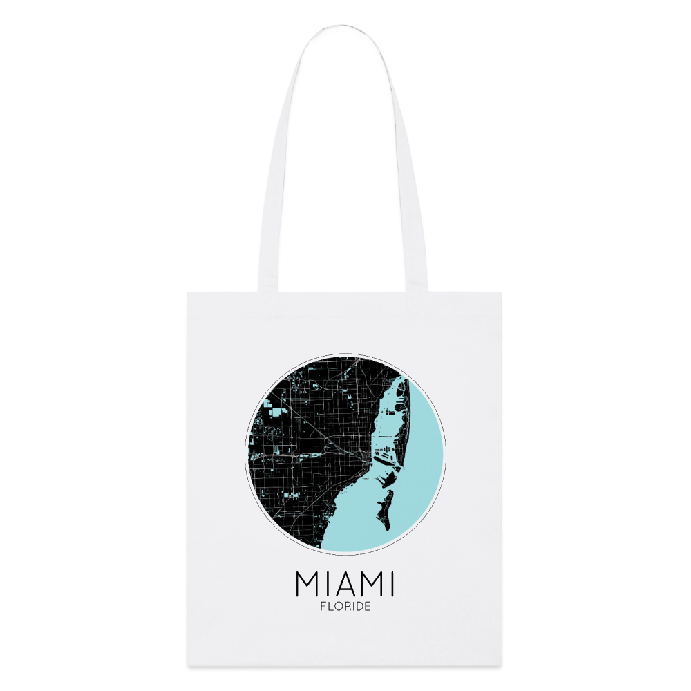 Tote Bag Miami Bio Coloris Clair – Plan de Miami - blanc