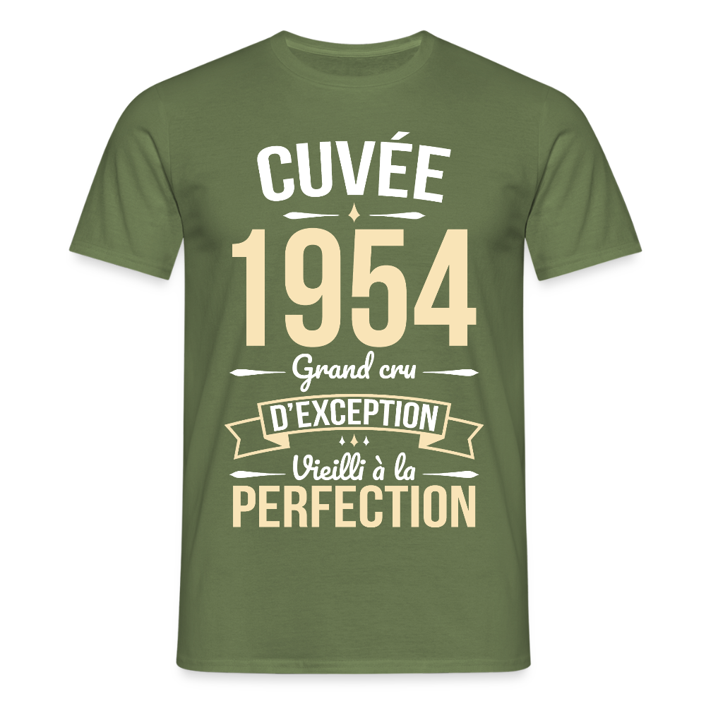 T-shirt Homme - Anniversaire 71 Ans - Cuvée 1954 - vert militaire