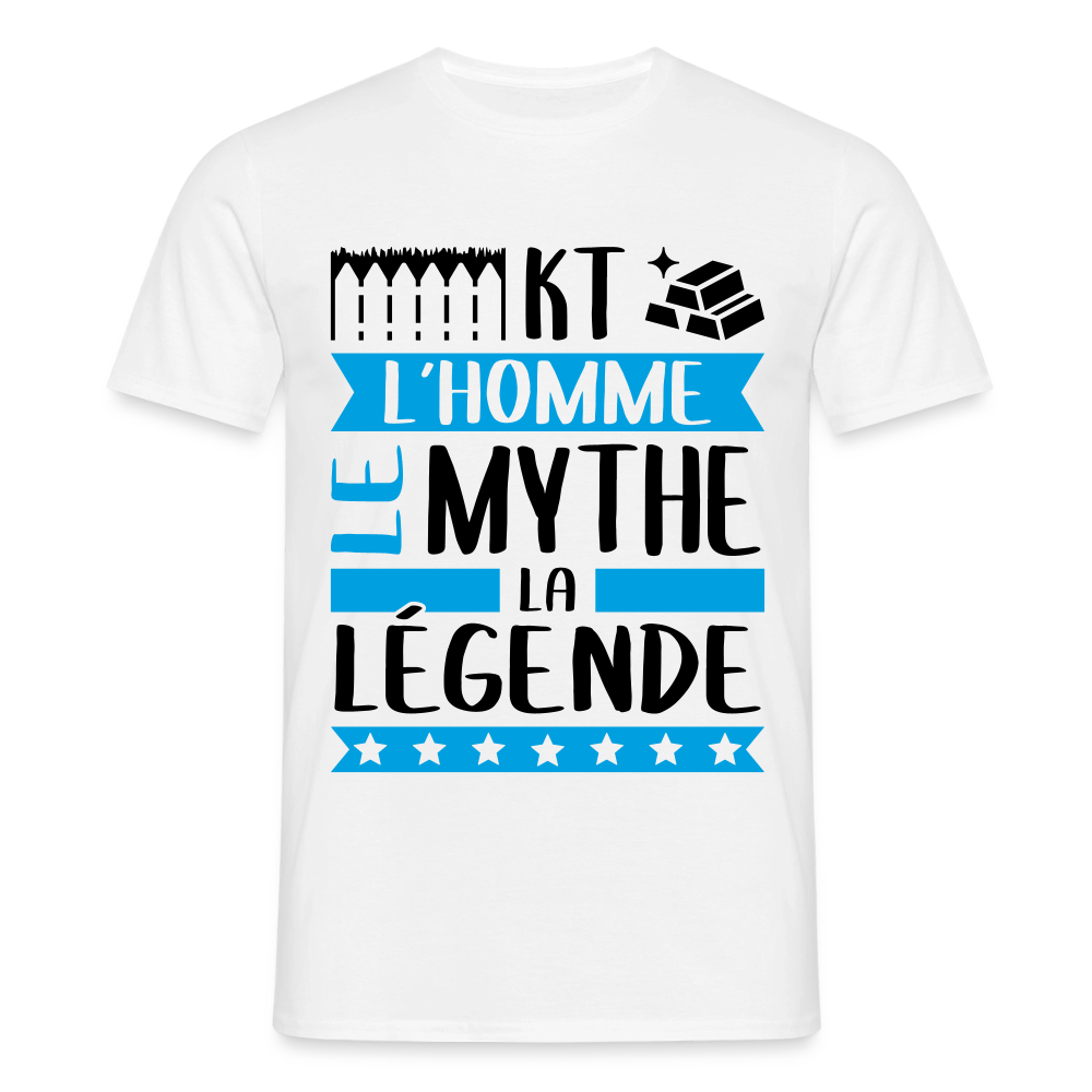 T-shirt homme coloris clair Hector en rébus – L’homme, le mythe, la légende - blanc