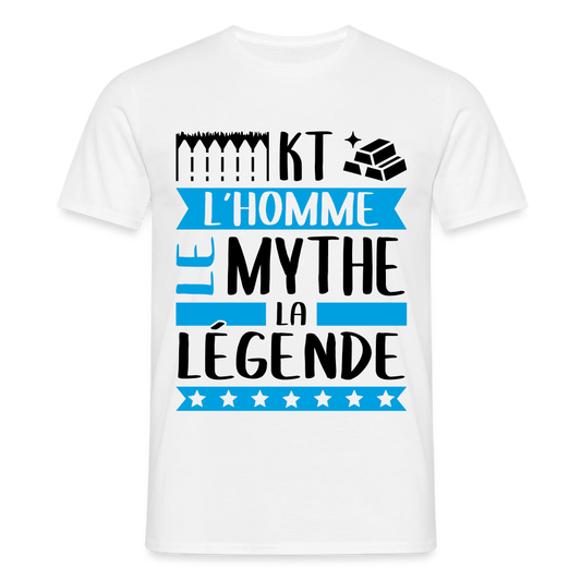 T-shirt homme coloris clair Hector en rébus – L’homme, le mythe, la légende - blanc