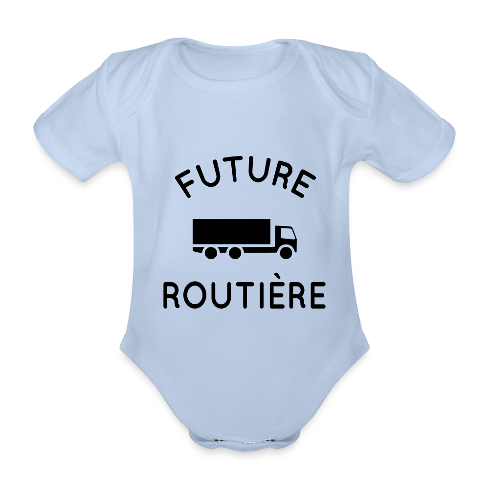 Body Bébé bio manches courtes - Future routière - ciel
