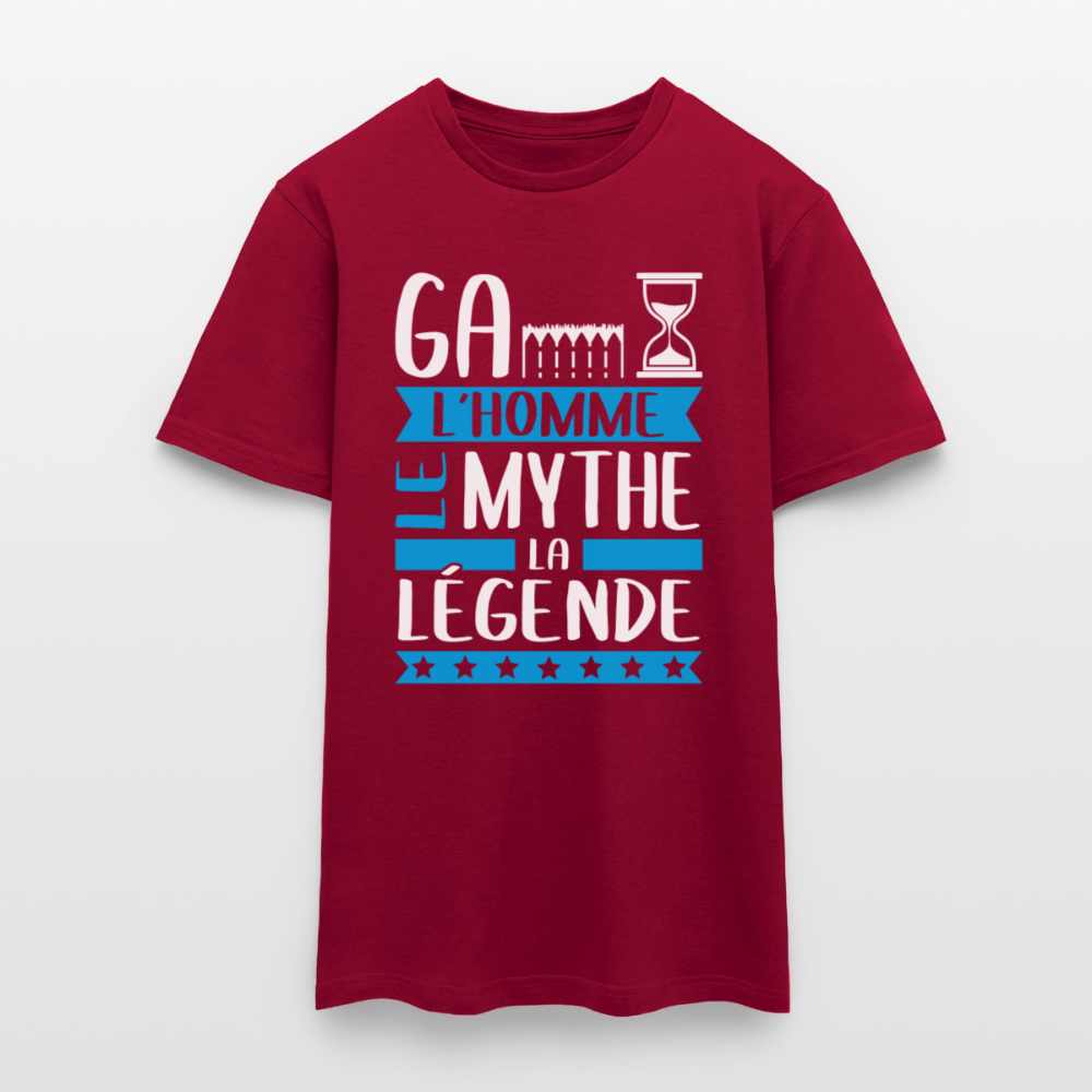 T-shirt homme Gaëtan rébus – L’homme, le mythe, la légende - rouge brique