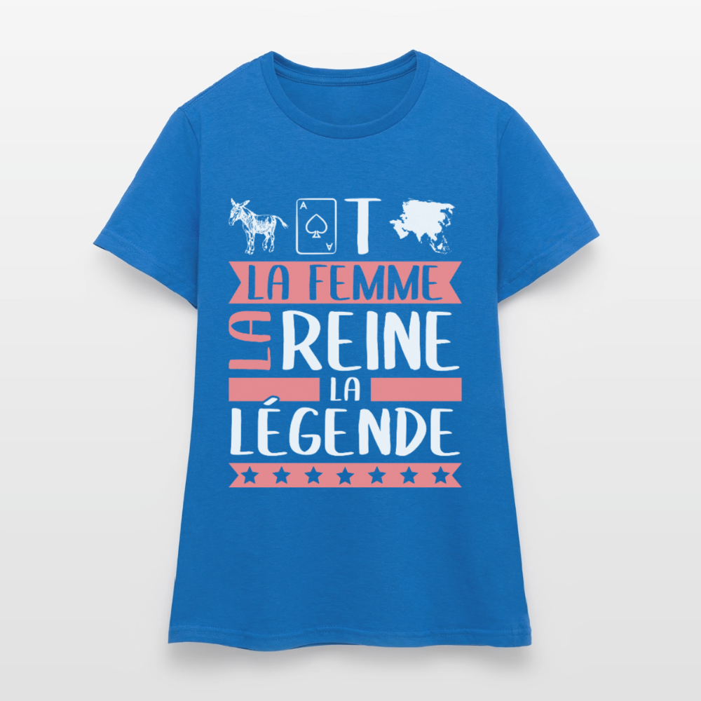 T-shirt femme Anastasie rébus – La femme, la reine, la légende - bleu royal