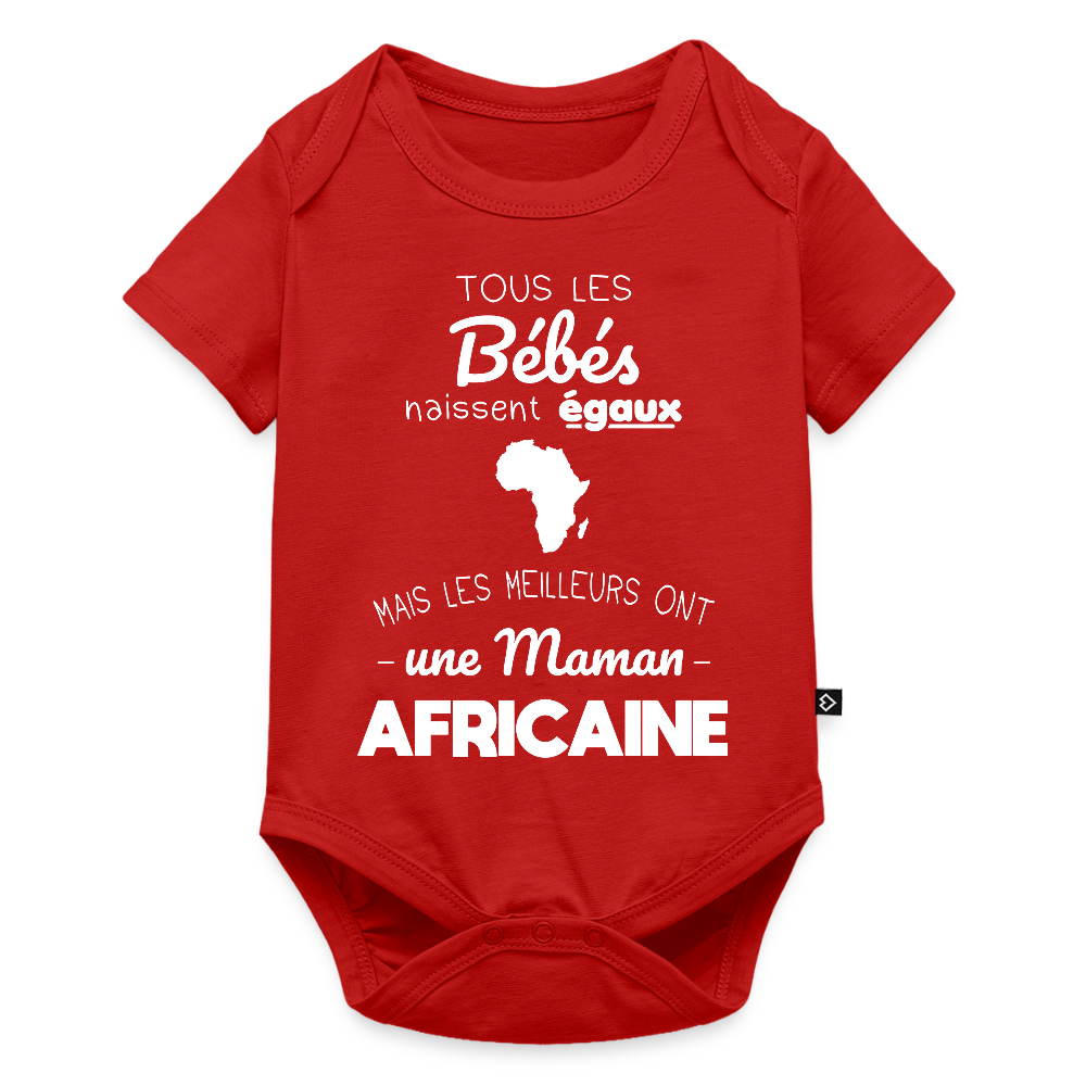 Body Bébé bio manches courtes - Les Meilleurs Ont Une Maman Africaine - rouge