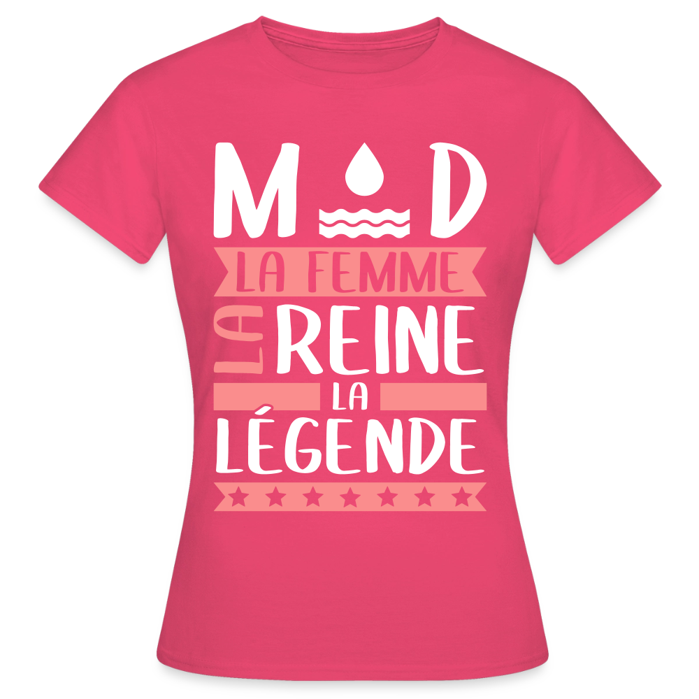 T-shirt femme Maud rébus – La femme, la reine, la légende - rose azalée