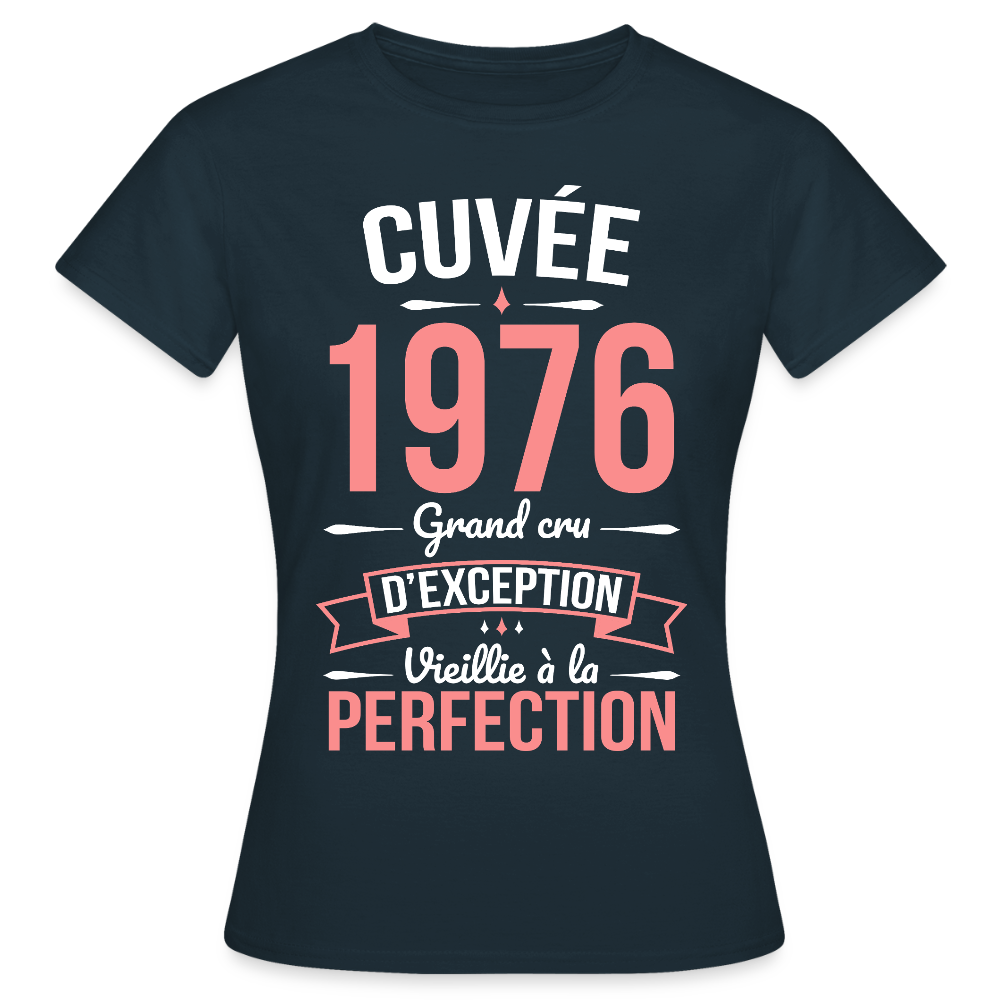T-shirt anniversaire femme 50 ans – Cuvée 1976, Grand cru d’exception - marine