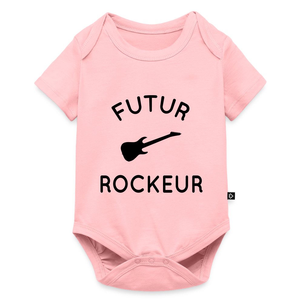 Body Bébé bio manches courtes - Futur rockeur - rose