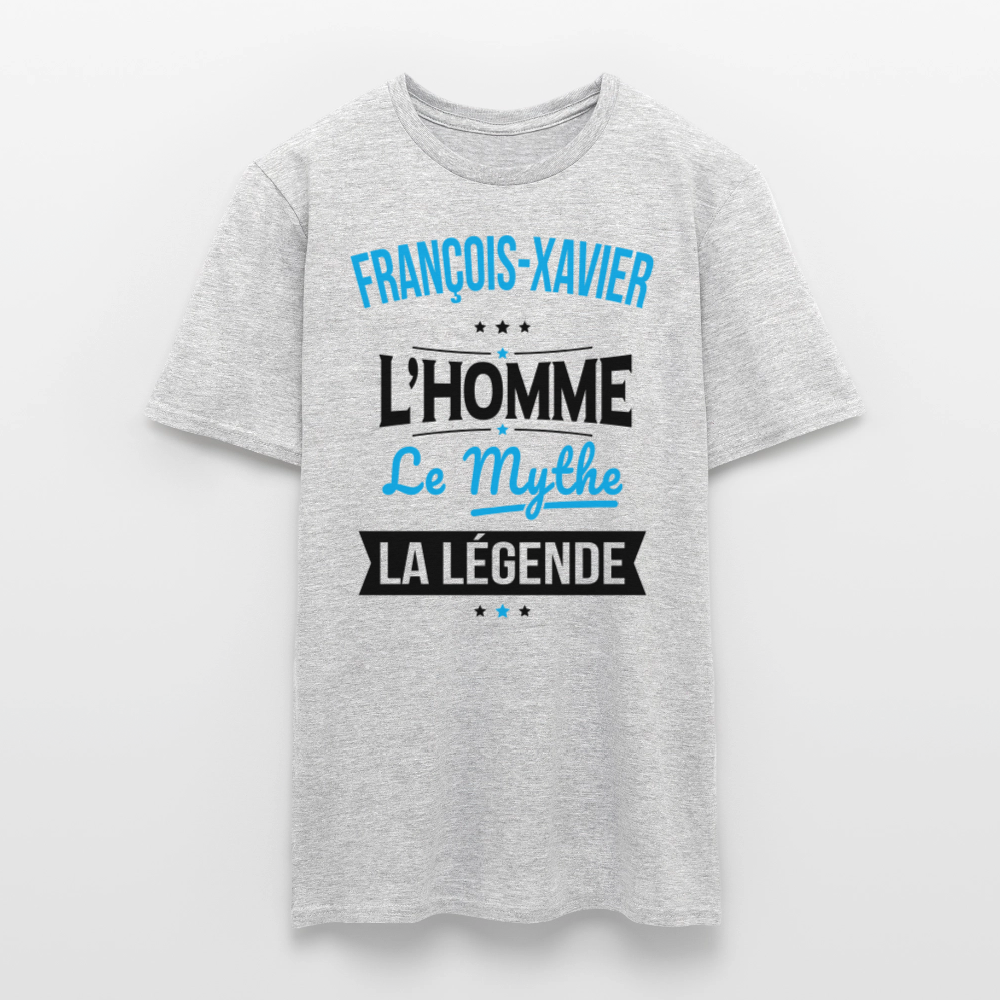T-shirt Homme - François-Xavier - l'Homme - le Mythe - la Légende - gris chiné